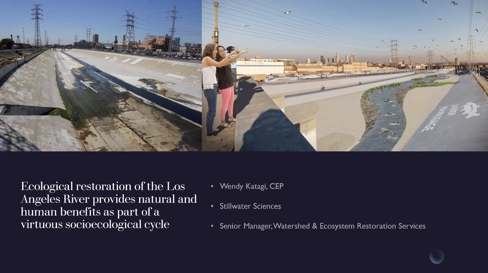 Ecological Restoration of the Los Angeles River Provides Natural and Human Benefits as Part of a Virtuous Socioecological Cycle